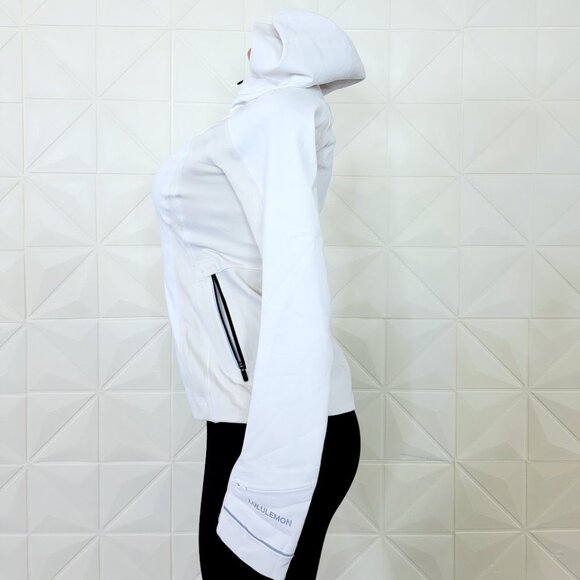 Lululemon Women's White Black Cross Chill Full-Zip Sports Performance Jacket 4 - Picture 4 of 10